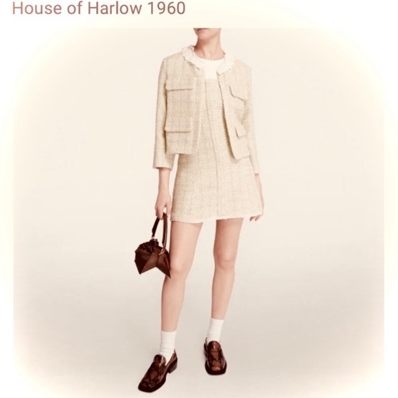 NWT House of Harlow 1960 Tweed Mini Dress size XL fall winter casual dressy - Picture 4 of 16